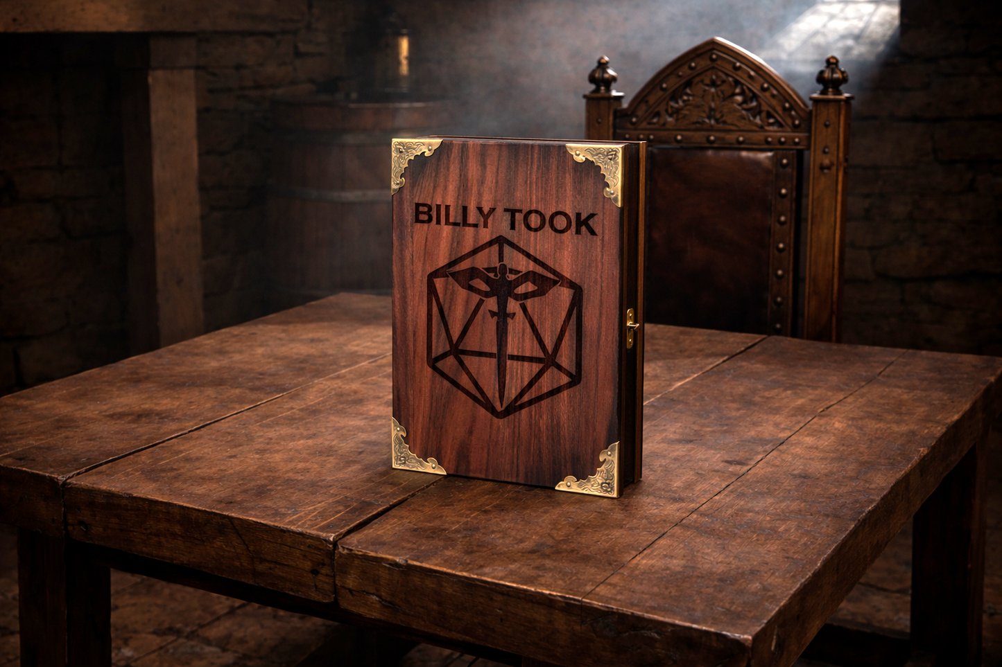 DND Class Personalised Charred Ancient Dice & Storage Box