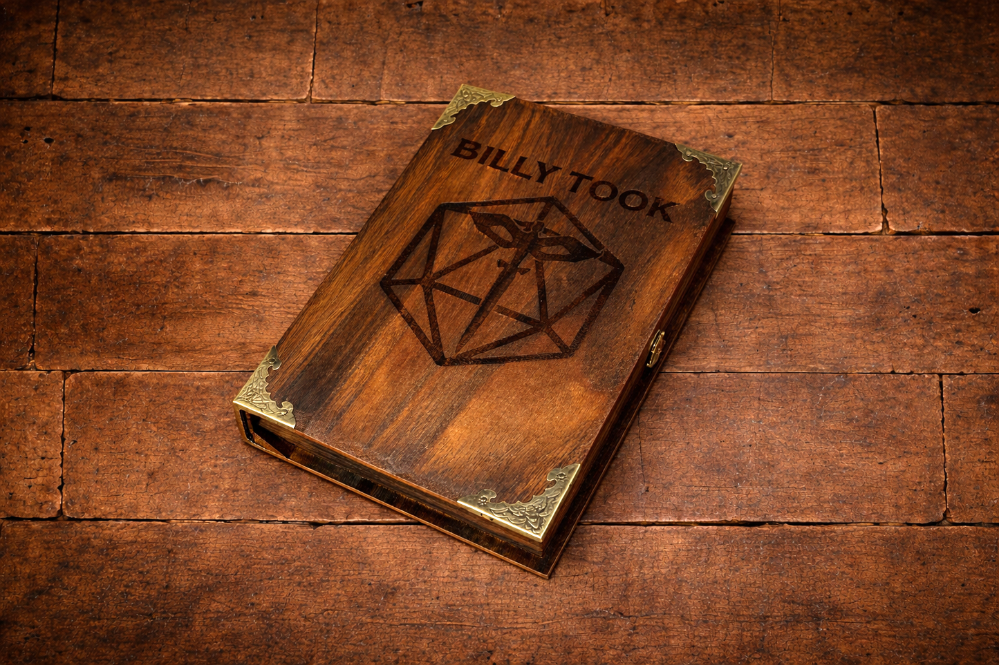 DND Class Personalised Charred Ancient Dice & Storage Box