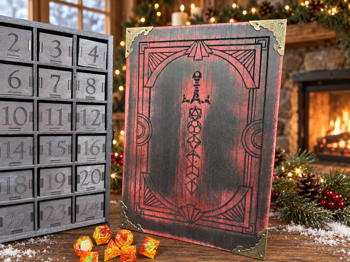 Dice Advent Calendar - Reusable Dice Tray and Dice Box - Colour Accent