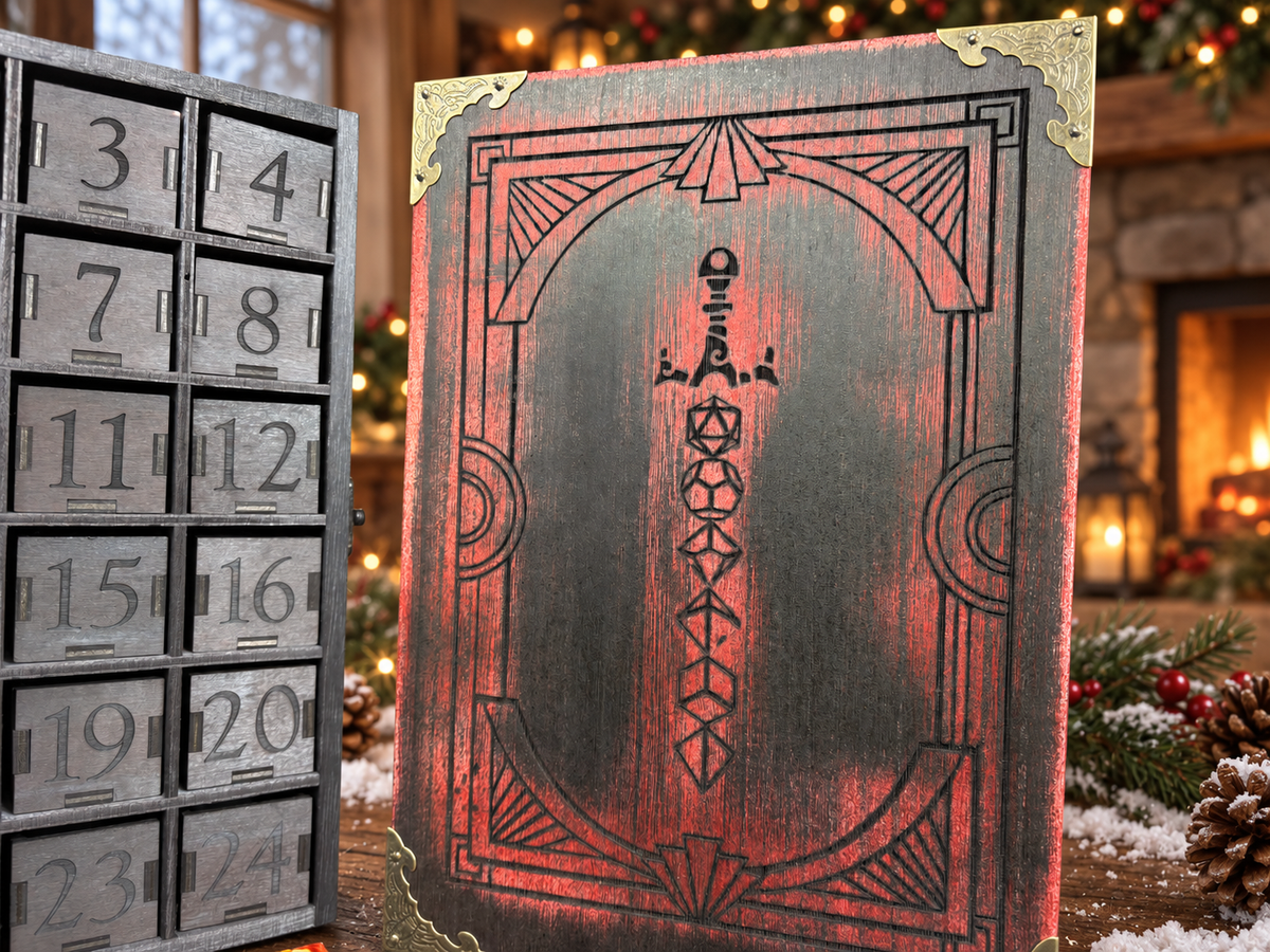 Dice Advent Calendar - Reusable Dice Tray and Dice Box - Colour Accent