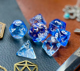 Dark Blue Nebula Chessex Dice Set  These genuine Chessex polyhedral dice sets are a perfect addition to any dice collection.  They are standard 16mm polyhedral dice sets perfect for Tabletop games and RPG's such as pathfinder or dungeons and dragons.  This set includes one of each D20, D12, D10, D%, D8, D6, D4.  Why Choose Chessex?  Chessex are the market leaders in quality of dice and consistency of roll and have been creating dice for over 30 years