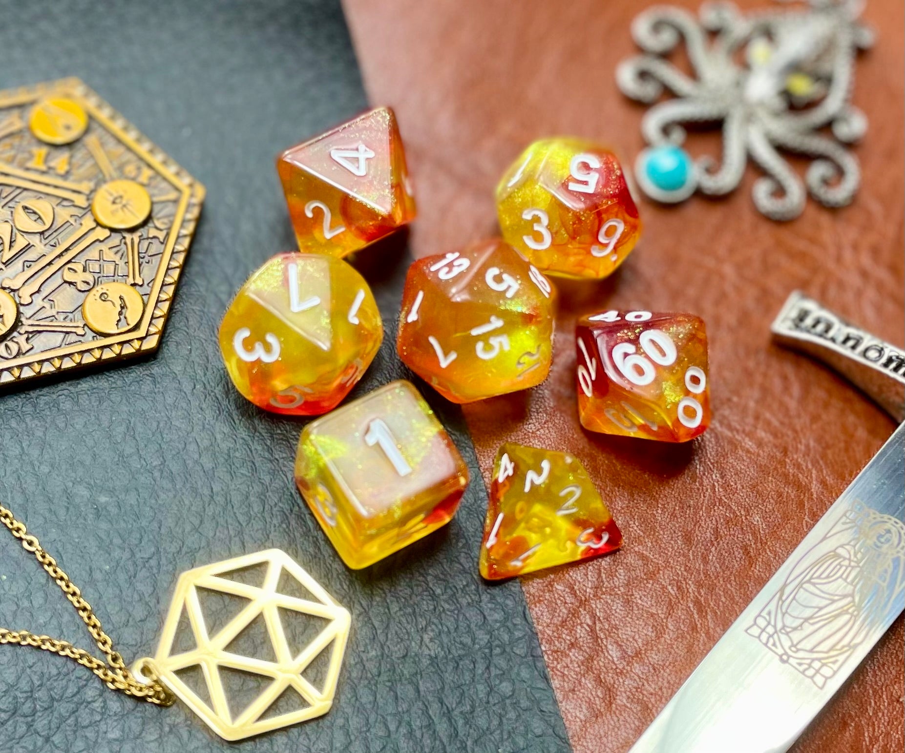 Elemental Gem Rising Phoenix Polyhedral Dice Set – Fandomonium