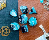 Gemini Black Shell Chessex Dice Set These genuine Chessex polyhedral dice sets are a perfect addition to any dice collection. They are standard 16mm polyhedral dice sets perfect for Tabletop games and RPG's such as pathfinder or dungeons and dragons. Free UK Delivery by Fandomonium