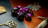 Gemini Purple Black Chessex Dice Set These genuine Chessex polyhedral dice sets are a perfect addition to any dice collection. They are standard 16mm polyhedral dice sets perfect for Tabletop games and RPG's such as pathfinder or dungeons and dragons. Free UK Delivery by Fandomonium