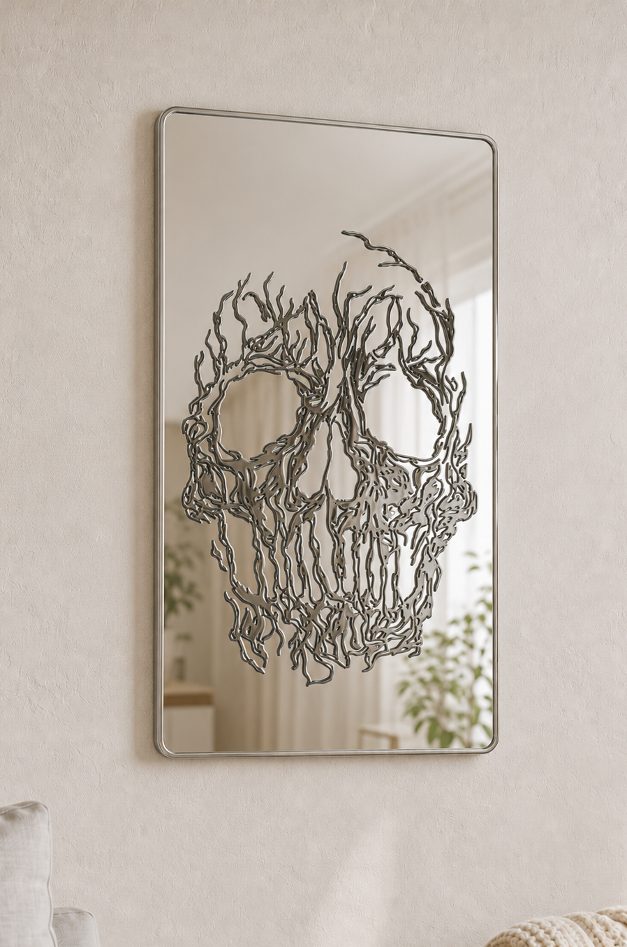 Haunted Skull Acrylic Shatterproof Mirror