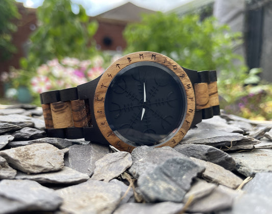 Helm Of Awe Design Zebrano & Black Walnut Wooden Eco Watch

Made from solid zebrano and black walnut, these watches are both comfortable to wear and a unique timepiece. Free UK delivery by Fandomonium