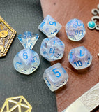 Icicle Chessex Festive Dice Set  These genuine Chessex polyhedral dice sets are a perfect addition to any dice collection.  They are standard 16mm polyhedral dice sets perfect for Tabletop games and RPG's such as pathfinder or dungeons and dragons.  This set includes one of each D20, D12, D10, D%, D8, D6, D4.  Why Choose Chessex?  Chessex are the market leaders in quality of dice and consistency of roll and have been creating dice for over 30 years