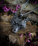 Metal Wolf Head Pendant Necklace