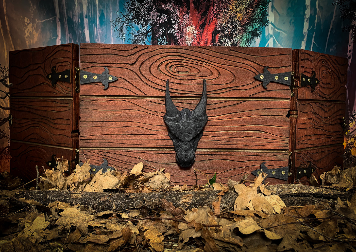 The Storytellers Screen -  Wood Effect Dungeon Master Screen With 3D Carving