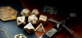 Ivory Marble Chessex Dice Set  These genuine Chessex polyhedral dice sets are a perfect addition to any dice collection.  They are standard 16mm polyhedral dice sets perfect for Tabletop games and RPG's such as pathfinder or dungeons and dragons.  This set includes one of each D20, D12, D10, D%, D8, D6, D4.  Why Choose Chessex?  Chessex are the market leaders in quality of dice and consistency of roll and have been creating dice for over 30 years
