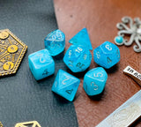 Open Skies Chessex Luminary Dice Set  These genuine Chessex polyhedral dice sets are a perfect addition to any dice collection.  They are standard 16mm polyhedral dice sets perfect for Tabletop games and RPG's such as pathfinder or dungeons and dragons.  This set includes one of each D20, D12, D10, D%, D8, D6, D4.  Why Choose Chessex?  Chessex are the market leaders in quality of dice and consistency of roll and have been creating dice for over 30 years
