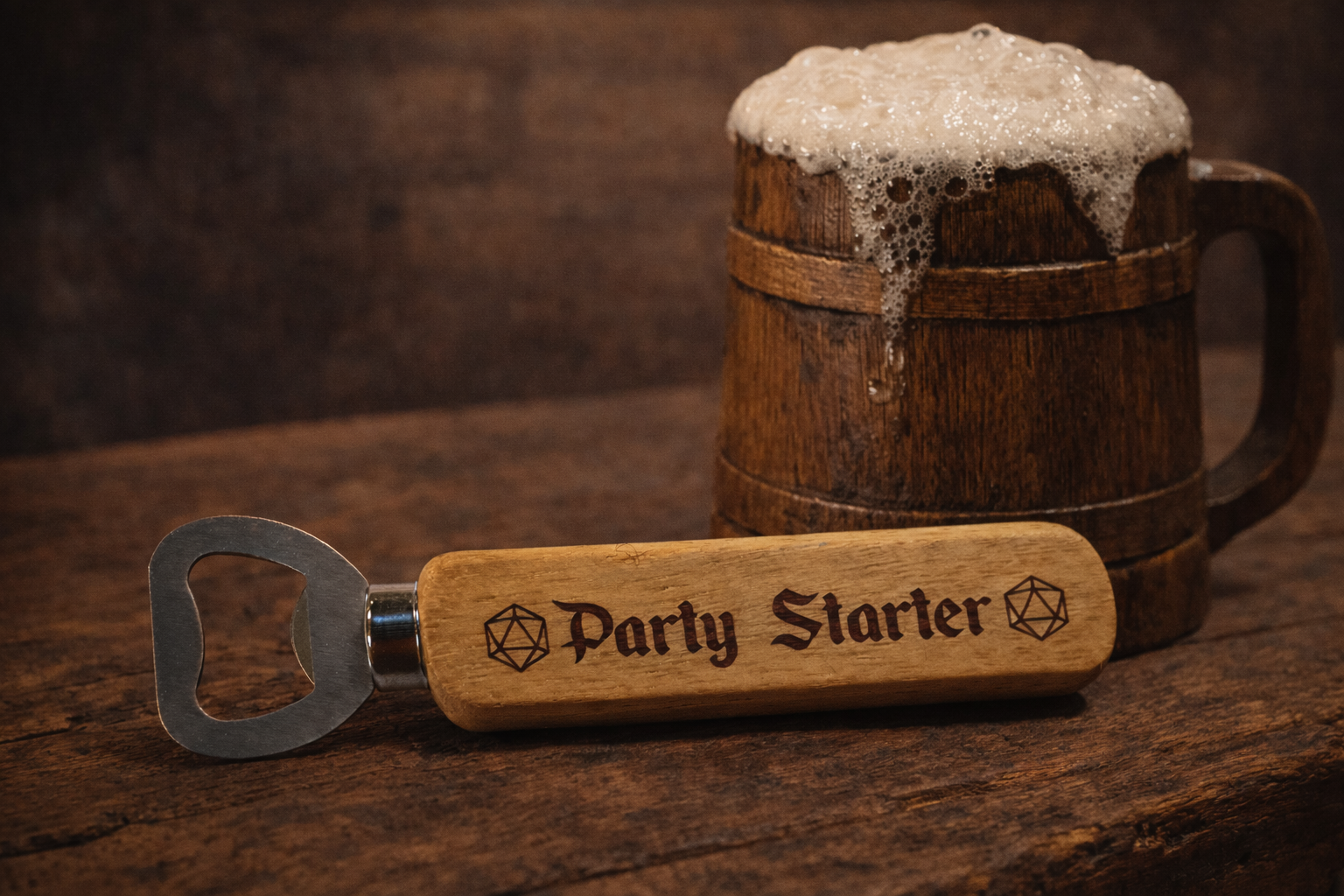 Party Starter Wooden Bottle Opener
