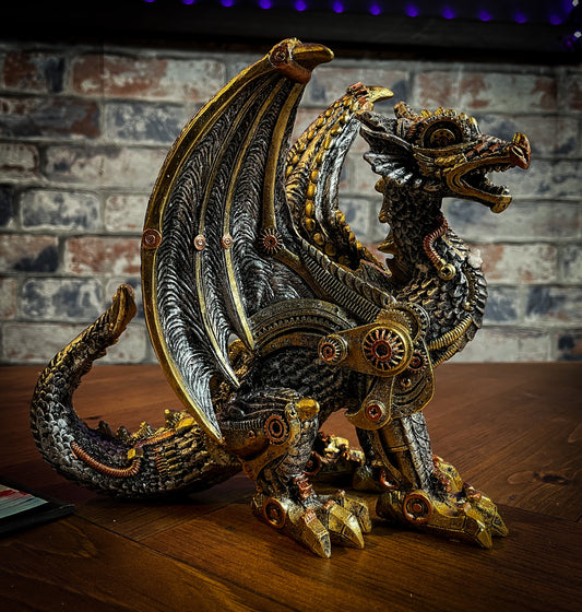 Mechanical Protector Steampunk Dragon Figurine. Free delivery by Fandomonium