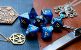 Elemental Blue And Black Polyhedral Dice Set