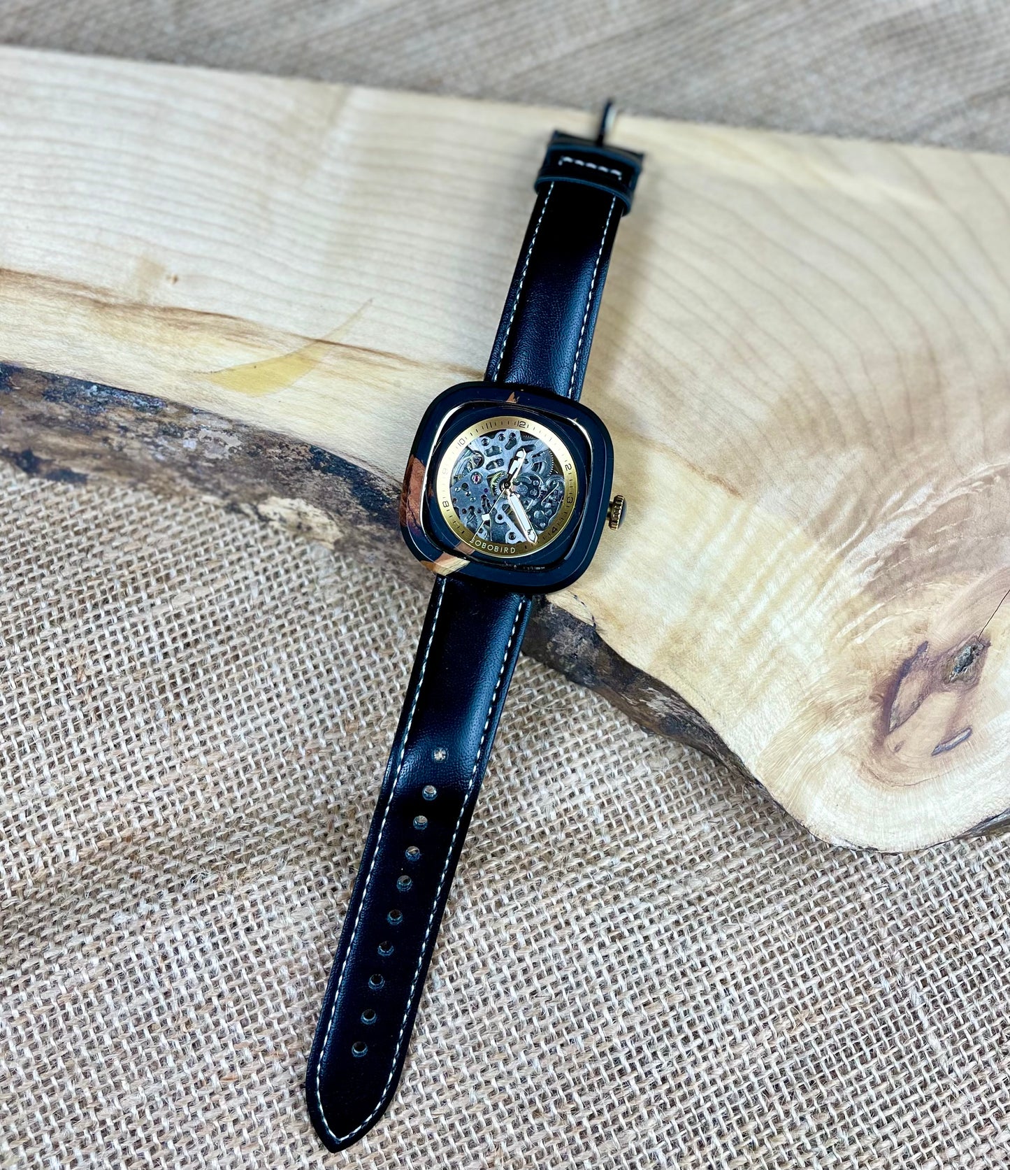 Wood and Black Resin Wooden Watch | Personalised Watch | Unique Men's Watch