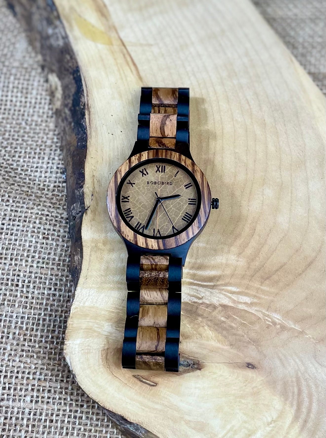 Wooden Automatic Movement Leaf Face Watch | Personalised Wooden Box | Personalised Watch | Gift For Him | Wooden Watch | Unique Gift Idea