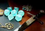 Teal Frosted Chessex Dice Set  These genuine Chessex polyhedral dice sets are a perfect addition to any dice collection.  They are standard 16mm polyhedral dice sets perfect for Tabletop games and RPG's such as pathfinder or dungeons and dragons.  This set includes one of each D20, D12, D10, D%, D8, D6, D4.  Why Choose Chessex?  Chessex are the market leaders in quality of dice and consistency of roll and have been creating dice for over 30 years