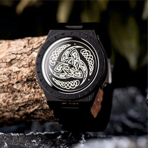 Norse Viking Style Wooden Watch | Personalised Viking Watch | Vegvisir Watch