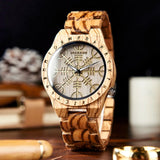 Norse Viking Style Wooden Watch | Personalised Viking Watch | Helm Of Awe Watch