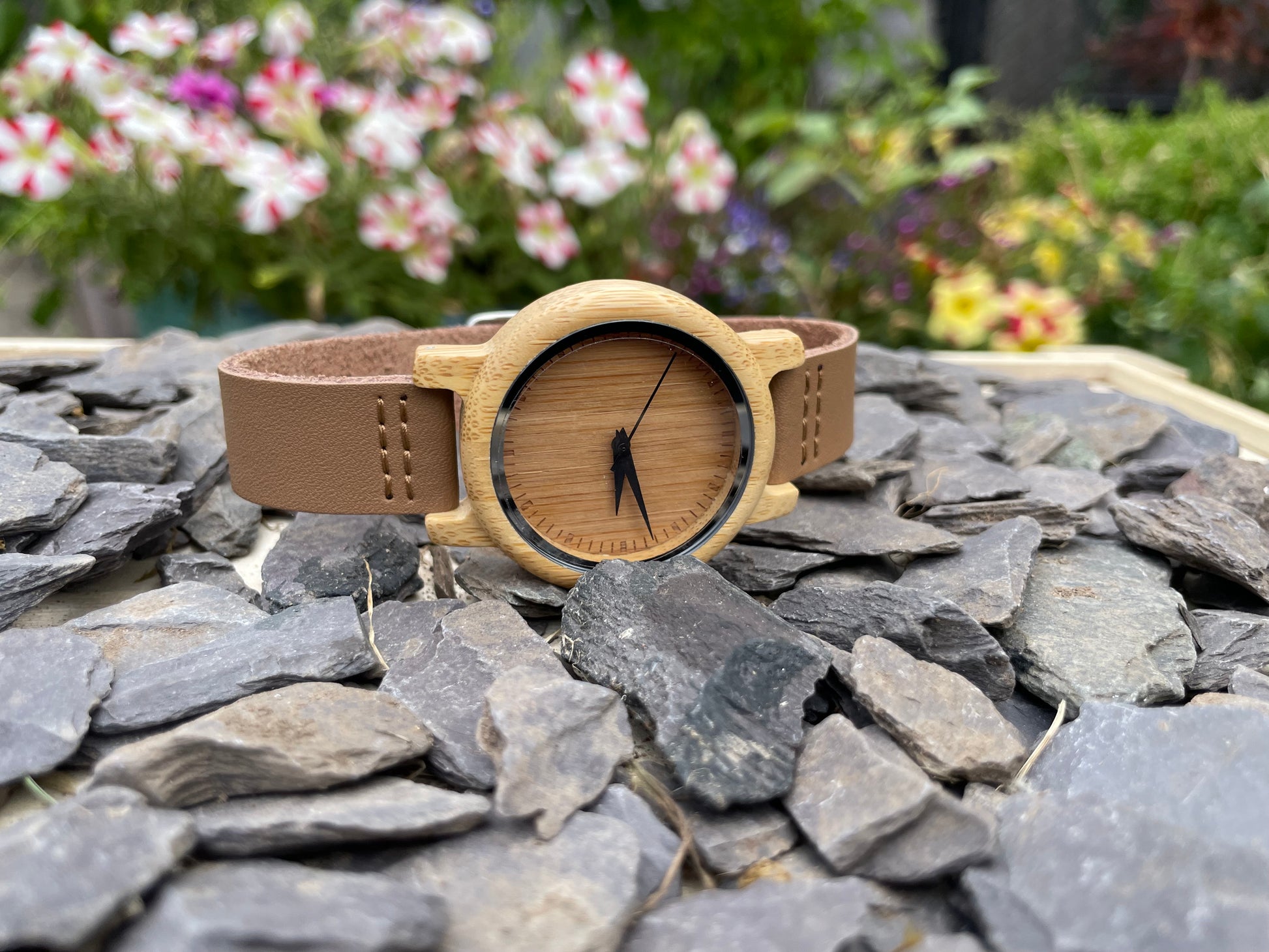 Wooden Eco Ladies Watch With Leather Strap

Made from solid wood; these watches are both comfortable to wear and a unique timepiece. Featuring a polished wooden watch face and natural look soft leather strap to create a unique look.