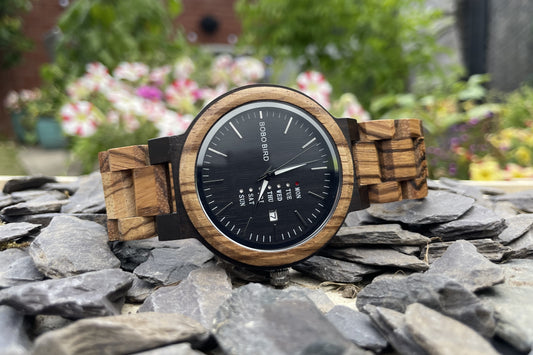 Zebrano Wooden Eco Watch With Day Of The Week Tracker

Made from solid "Zebra" wood; these watches are both comfortable to wear and a unique timepiece.