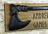 Viking Axe 3D Wall Sign | Personalised Door Sign | Unique Gift Idea | Wall Art | Carved Wall Signs