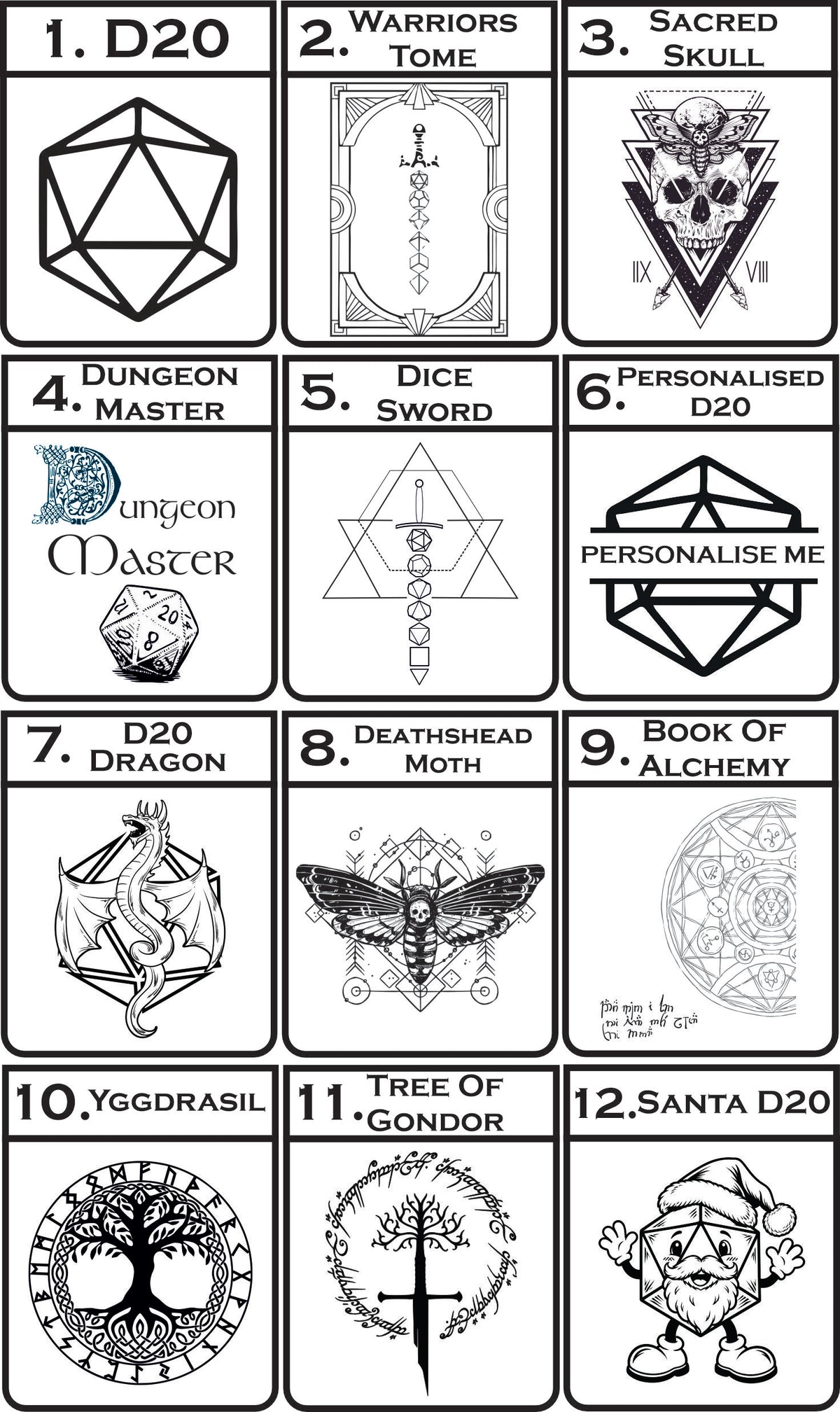 Dice Advent Calendar - Reusable Dice Tray and Dice Box - Colour Accent