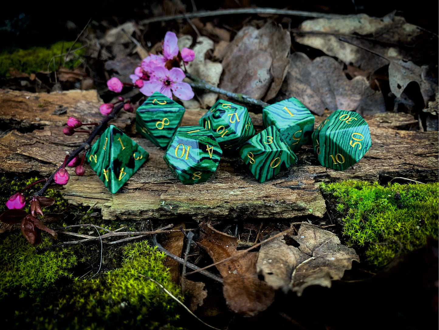 Malachite Gemstone Dice