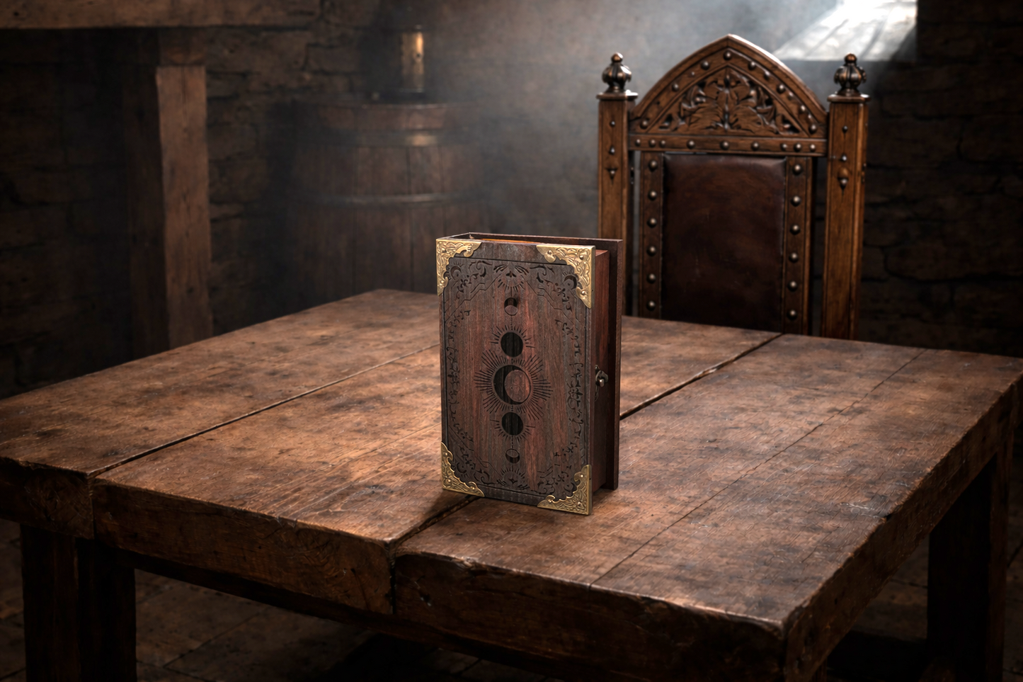 Celestial Grimoire Wooden Dice & Keepsake Box