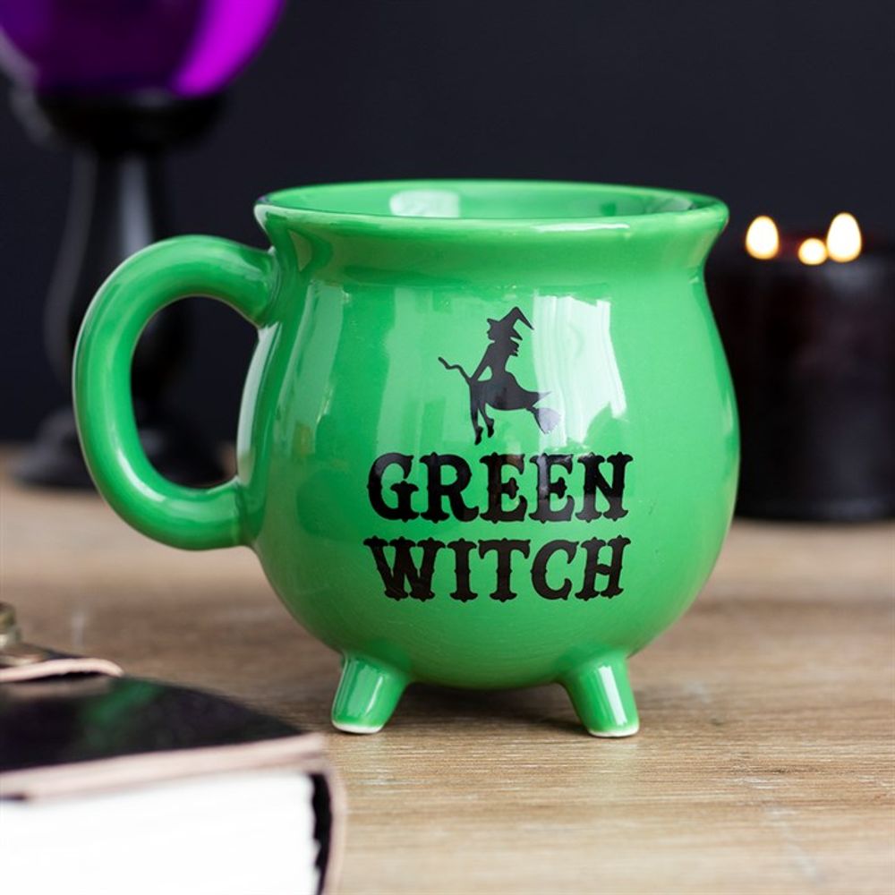 Green Witch Cauldron Mug  Green cauldron shaped mug with the words 'Green Witch' in black. Comes in a matching display box. Ideal gift idea for any aspiring witch! Free UK delivery by Fandomonium