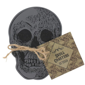 Set Of 4 Skull Coasters  Protect your prized furniture in style with this set of four skull coasters. Made from MDF with a printed surface, the coasters can easily be wiped clean. Free UK delivery by Fandomonium