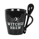 Witches Brew Ceramic Mug and Spoon Set  This bewitching ceramic mug and spoon set will add a pinch of magic to every cuppa. Style features 'Witches Brew' text and matching teaspoon with a mystical moon and star design that fits perfectly in a slotted handle. Free UK Delivery by Fandomonium