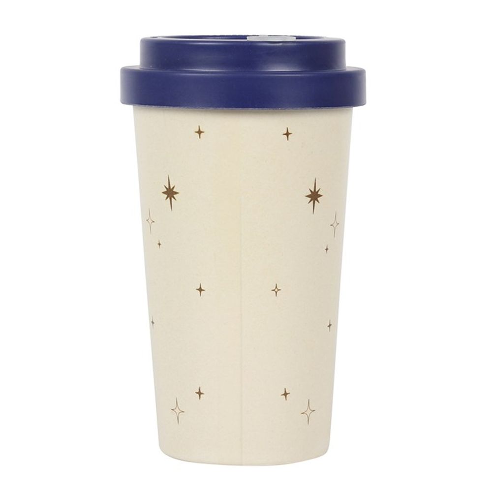 Fortune Teller Bamboo Eco Travel Mug  This eco-friendly, reusable travel mug is made out of durable bamboo fibre and comes with a matching silicone sleeve and lid for keeping hydrated (and caffeinated) on the go. This style features a mystical fortune teller design with 'The Future is in Your Hands' text. Free UK Delivery by Fandomonium