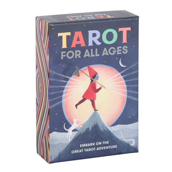 Tarot For All Ages Tarot Cards  The Tarot For All Ages tarot card deck by Elizabeth Haidle includes a 78-card deck and and informational guidebook. This deck has been thoughtfully designed for younger audiences with child-friendly illustrations and a simplified instruction booklet, making it a great starter deck for beginners of all ages. Beautifully presented in a sliding box. Free UK Delivery by Fandomonium