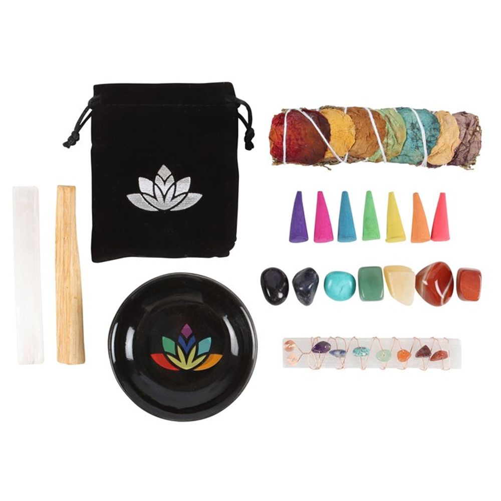 Sacred Chakra Deluxe Healing and Wellness Kit  This Sacred Chakra Deluxe Healing &amp; Wellness Kit includes everything needed to realign the body's energy centres. Free UK delivery by Fandomonium