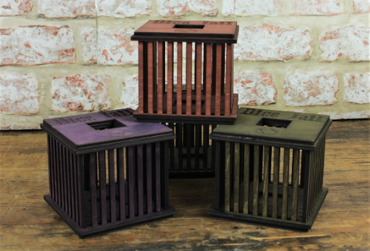 Handmade wooden dice jail in a variety of colours. Perfect for dungeons and dragons, tabletop gaming, rpg's and dice games. Free Delivery by Fandomonium