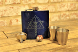 Dice Sword Design Engraved Hip Flask Flask - Choice of Colours