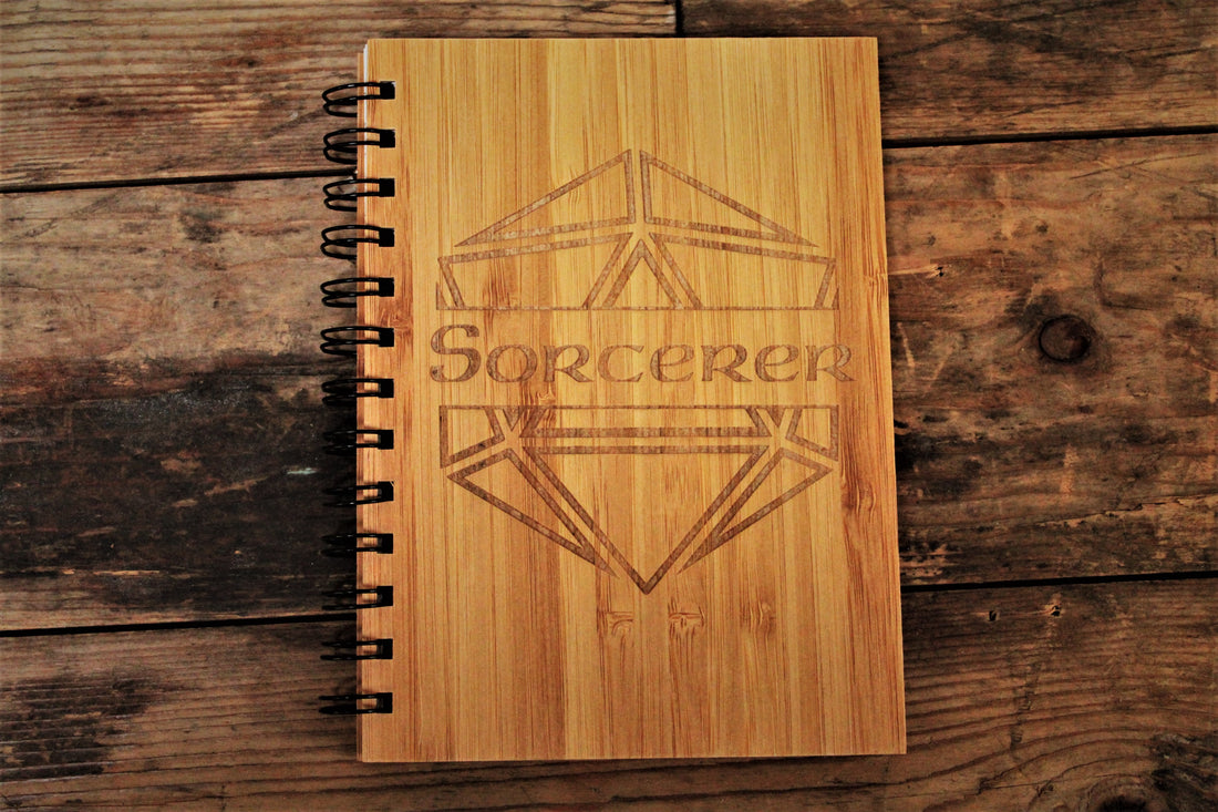 D20 Personalised Bamboo A5 Engraved Notebook - D&D Accessories ...