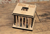 Wooden dice Jail. Handmade by Fandomonium. Perfect dungeons and dragons rpg and tabletop games gift. Free UK Delivery