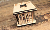 Wooden dice Jail. Handmade by Fandomonium. Perfect dungeons and dragons rpg and tabletop games gift. Free UK Delivery