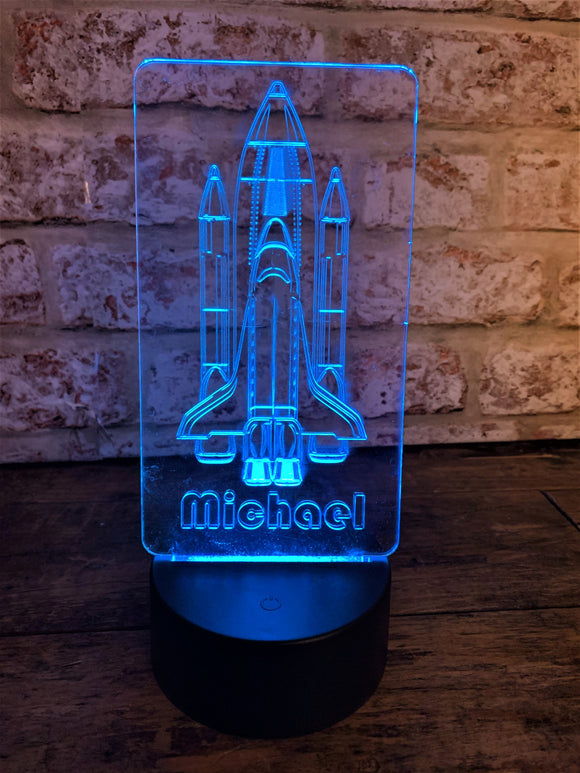 Space Rocket Personalised Nightlight
