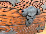 Distressed Wood Effect Dungeon Master Screen With 3D Carving | DND | Carved DM Screen | Dragon and Skull 3D carvings | RPG & Tabletop Gaming