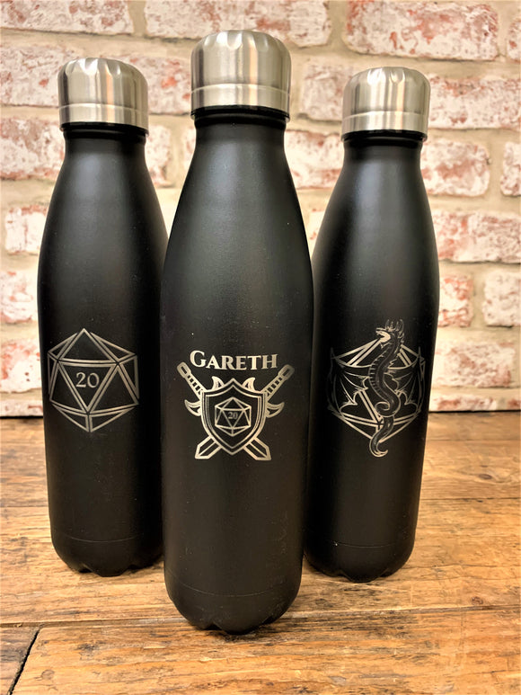 Personalised D&D Engraved Stainless Steel Reusable Water Bottle