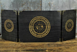 wooden engraved dungeon master screen. Ideal for Dungeons & Dragons. DND, D&D, Pathfinder, Hero Quest, Tabletop Gaming and TTRPG