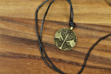 Brass Effect Wolf Stamped Pendant Necklace