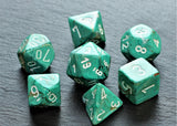 Copper Oxide Effect Polyhedral Dice Set In Polished Oak Gift Box
