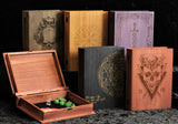 Book Style Dice Box, Dice Vault  and Combined Roll Tray In Choice of Designs and Colours. For Dungeons and Dragons, DND, RPG TTRPG, Tabletop Games & RPG