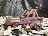 wooden dice catapult for Dungeons and Dragons, Pathfinder and other tabletop games. Free UK delivery by Fandomonium