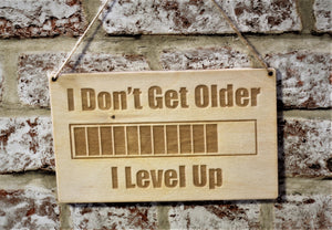 I Don't Get Older I Level Up - Wooden Wall Sign