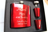 Personalised Engraved Hip Flask Gift Set